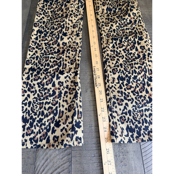 J.Crew Leopard Print Straight Leg Pants Women’s Size 25 Stretch Cotton Mid-Rise - Picture 9 of 9